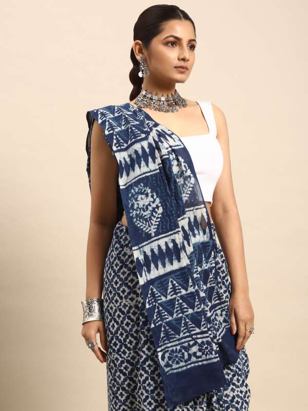 Indigo Saree Buy Indigo Saree online in India