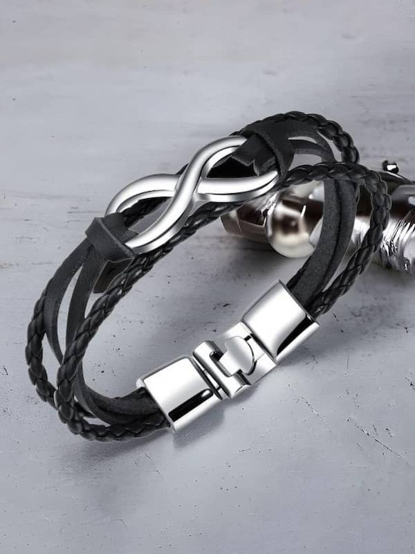 Personalised Leather Stainless Steel Bracelet Gift for Mens Bracelet Custom  Name  eBay
