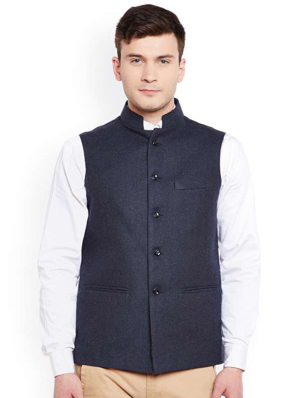 Navy Blue Nehru Jackets Buy Navy Blue Nehru Jackets online in India