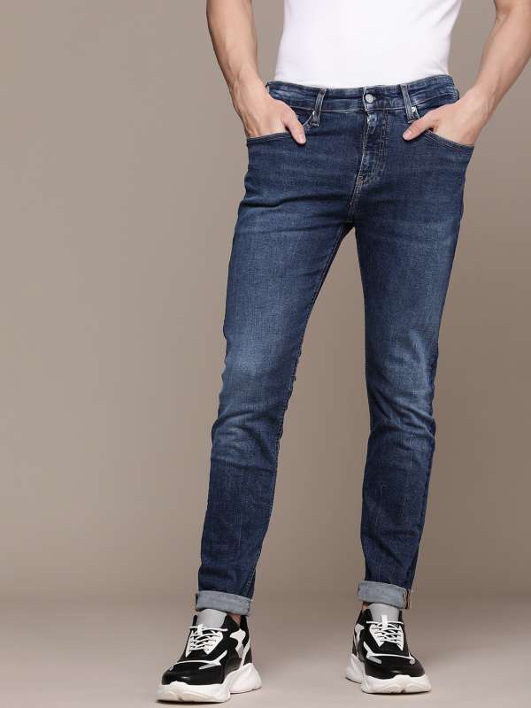 Calvin Klein Jeans MID RISE - Jeans Skinny Fit - mid blue/blue denim 
