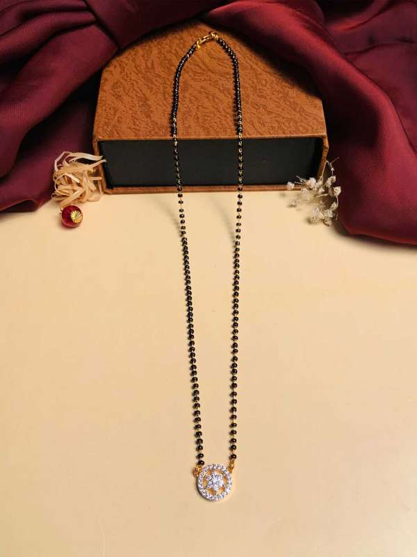 Gold plated cheap american diamond mangalsutra