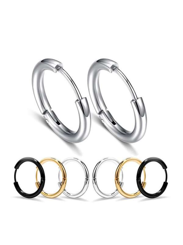 Aggregate 83+ mens hoop earrings silver 3tdesign.edu.vn