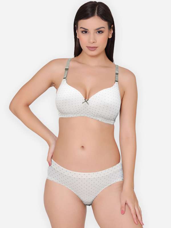 Quittance White Polka Dotted Push Bra Panty Set 4206106.htm - Buy Quittance  White Polka Dotted Push Bra Panty Set 4206106.htm online in India