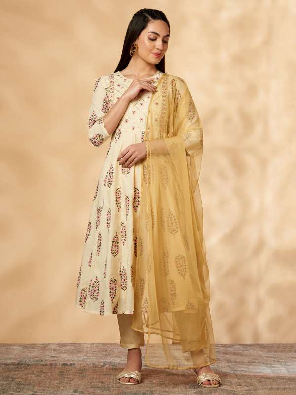 Imara Off White Solid Salwar Suit Buy Imara Off White Solid Salwar Suit online in India