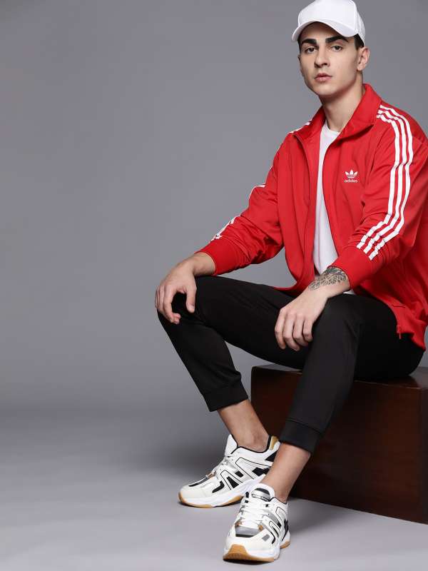 Adidas basketball rip off red with white stripes track basketball