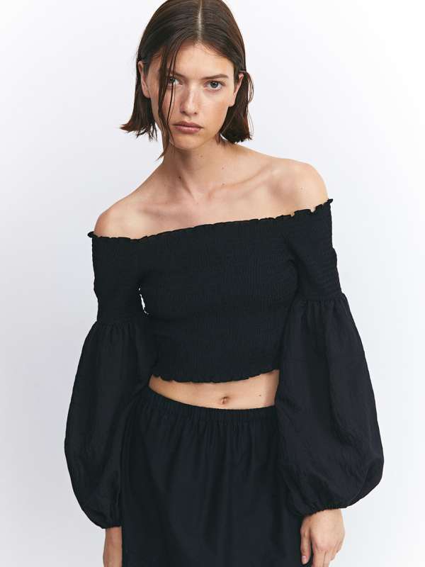Black bardot top h&m discount
