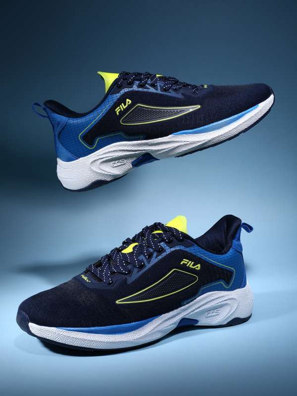 Fila blue running shoes discount