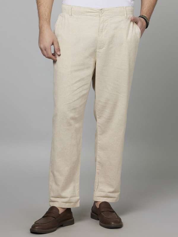 CELIO Casual Trousers  Buy CELIO Mens Beige Linen Trouser Online  Nykaa  Fashion