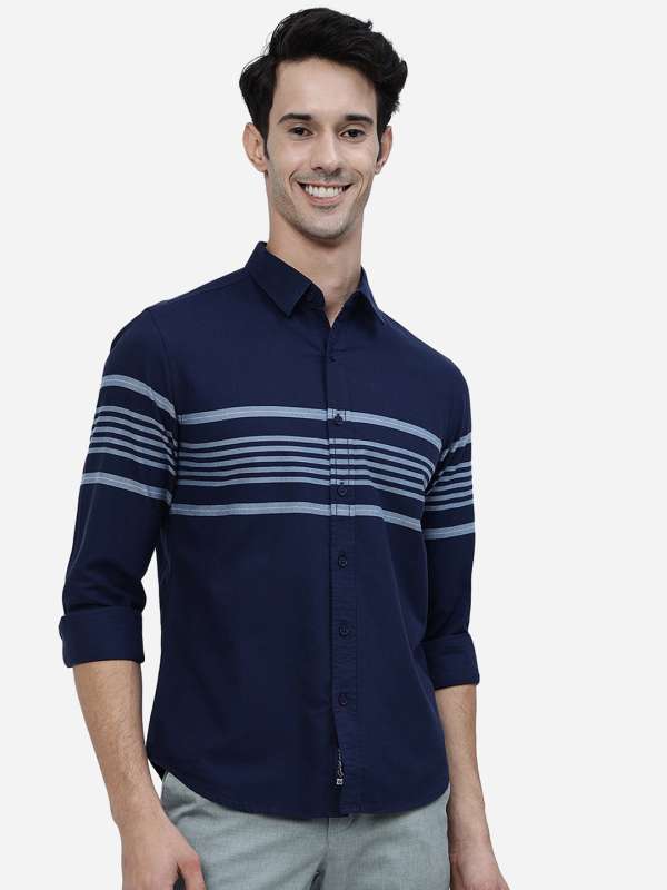 Buy online Navy Blue Denim Shirt from boys for Women by Under