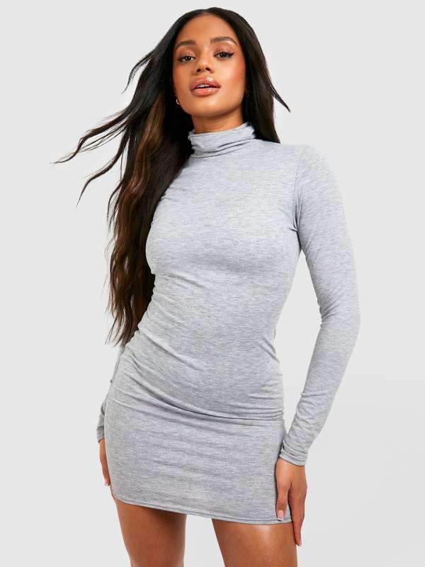 Grey Women Dresses Bodycon Casual Buy Grey Women Dresses Bodycon