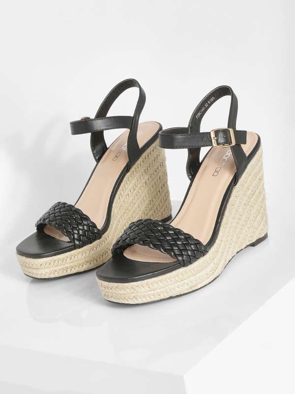 Black espadrille best sale heels
