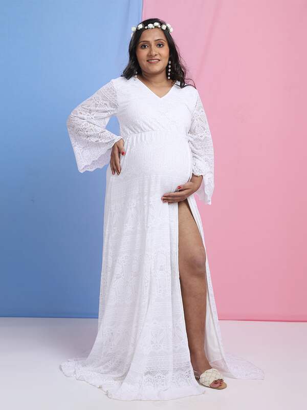 CLYMAA Woman Rayon Cotton Maternity GownMaternity wearFeeding gown S