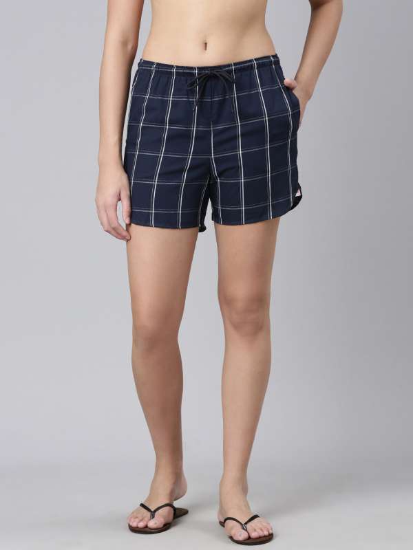 Checked shorts womens sale