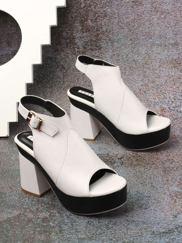 White open toe chunky heels deals