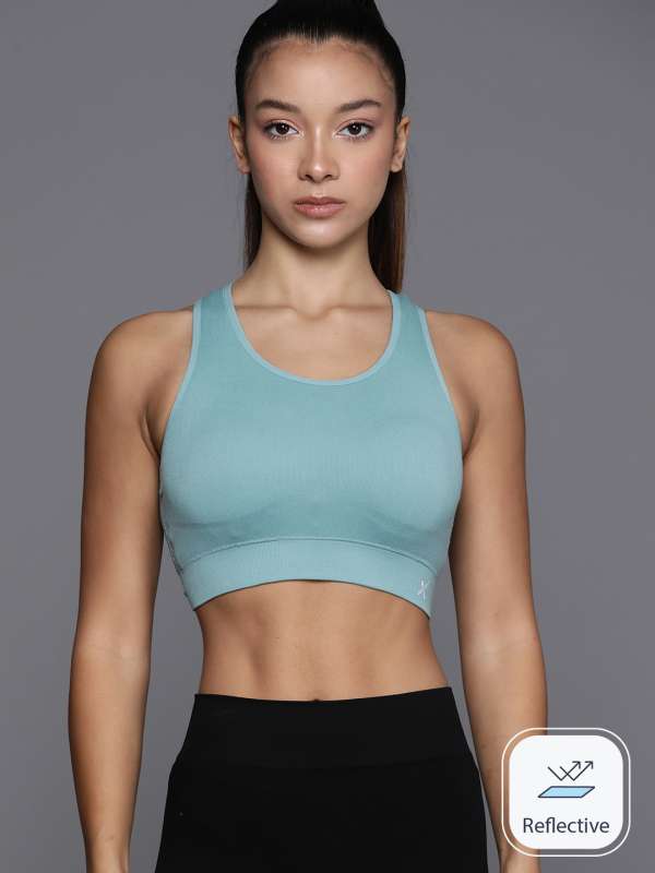 Buy HRX by Hrithik Roshan Blue Printed Non-Wired Lightly Padded Sports Bra  HD-13592 on Myntra