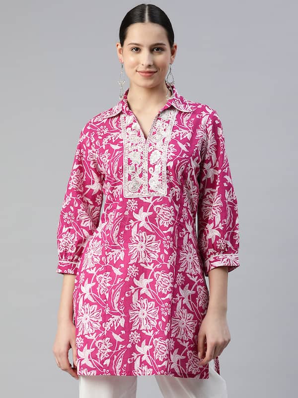 Buy Tunic Top Women/cotton Tunic Dress/asymmetrical T-shirt/long Tops/crew  Neck Top/black Tunic Dress/bell Sleeve Dress Q2061 Online in India 