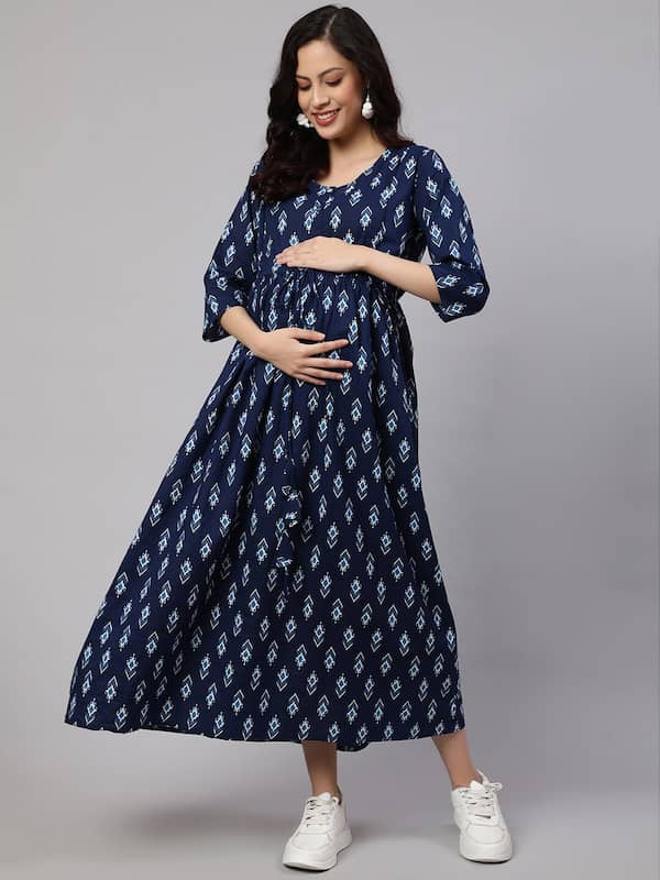 Buy UNIBLISS Women's Cotton Maternity Dress, Pregnancy Dress, Easy