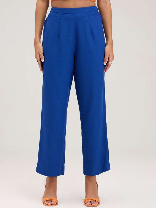 Flared trousers  Bright blue  Ladies  HM IN