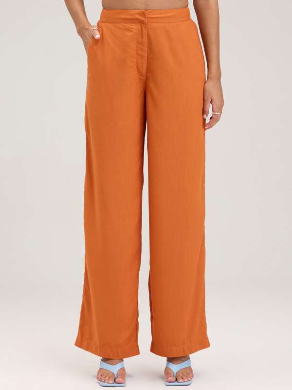 Kotty Regular Fit Women Regular Length Orange Trousers
