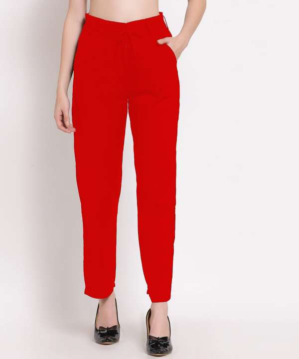 Wide suit trousers  Dark red  Ladies  HM IN