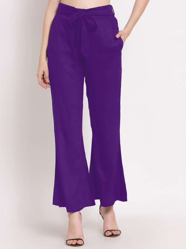 Buy Purple Straight Trousers Online  Aurelia