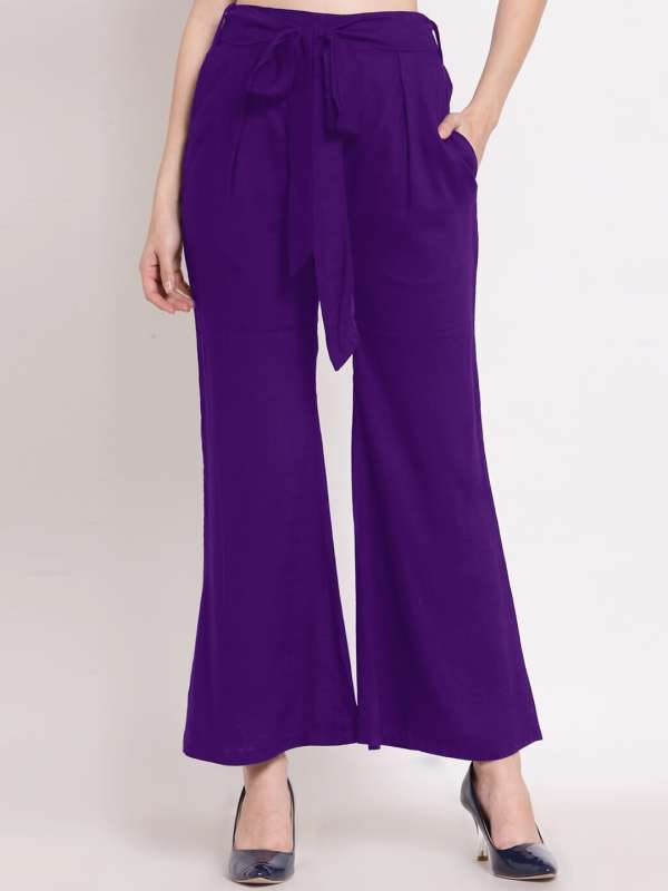 Eggplant Purple Mens Trousers  Flat Front Design