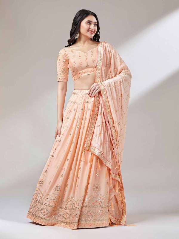Peach Lehenga Choli Online Shopping for Peach colour Lehenga
