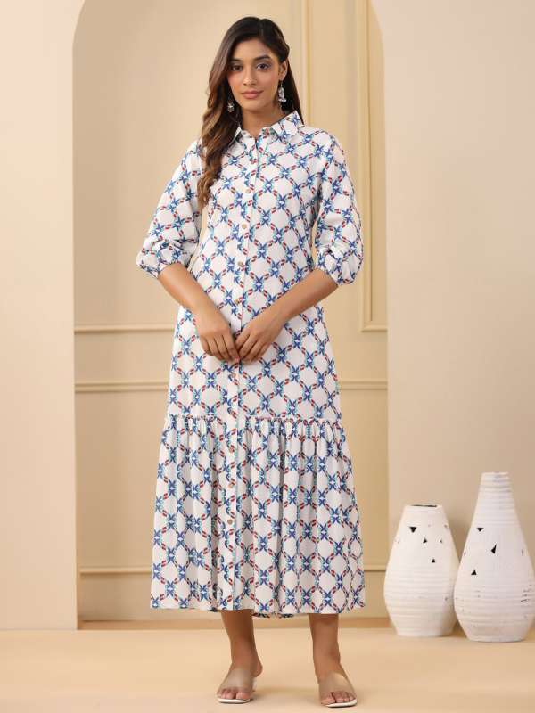 Jaipur Kurti Printed Maxi Dress Buy Jaipur Kurti Printed Maxi Dress online in India