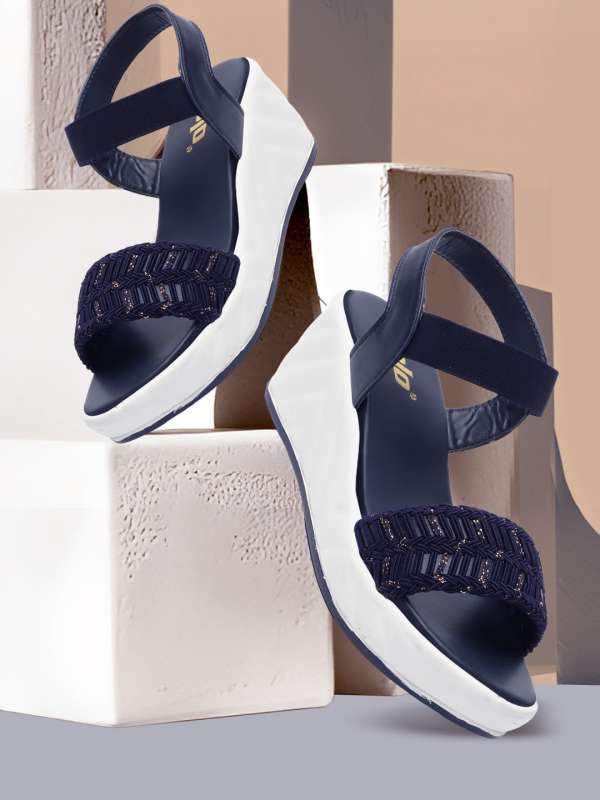 Navy blue store wedges closed toe