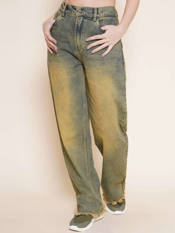 Relaxed fit high hotsell waist mustard jeans