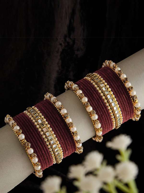 Maroon new arrivals bangles set