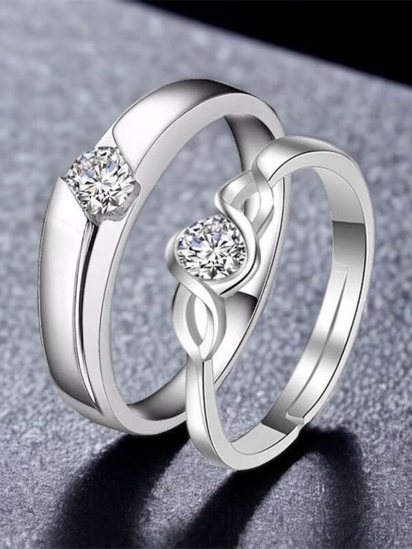 Silver couple rings online new arrivals