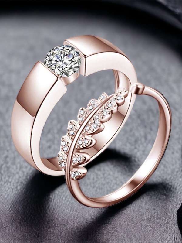 Gold couple cheap rings for engagement