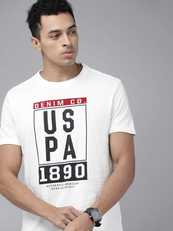 Denim white t shirt store