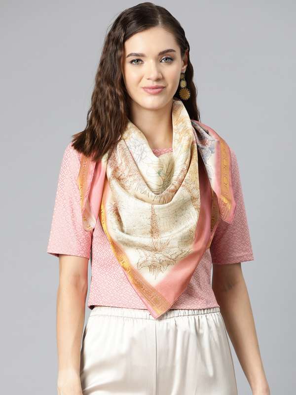 Buy Blue Ditsy Silk Scarf Online - Accessorize India