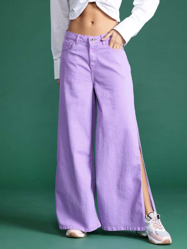 Quince Boot-Leg Women Purple Jeans - Buy Quince Boot-Leg Women Purple Jeans  Online at Best Prices in India