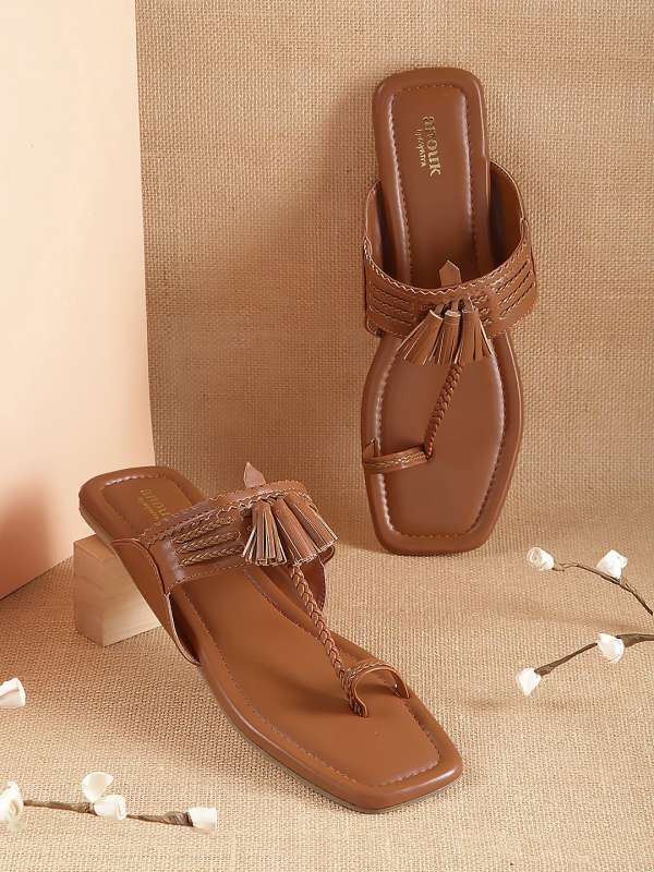 Tassel closed toe on sale flat heel sandals