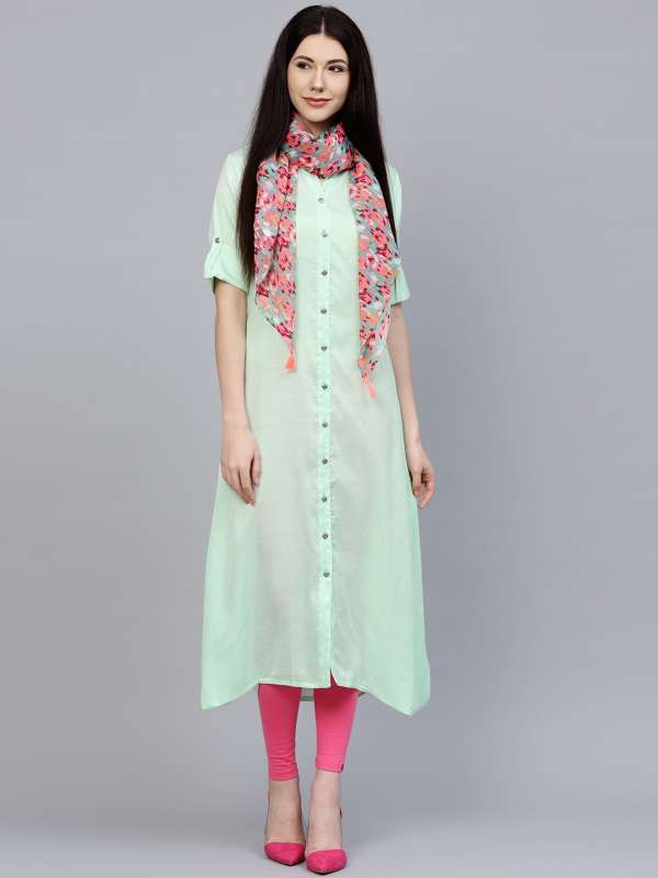 myntra green kurti