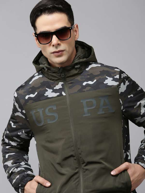 Army print crop jacket cheap
