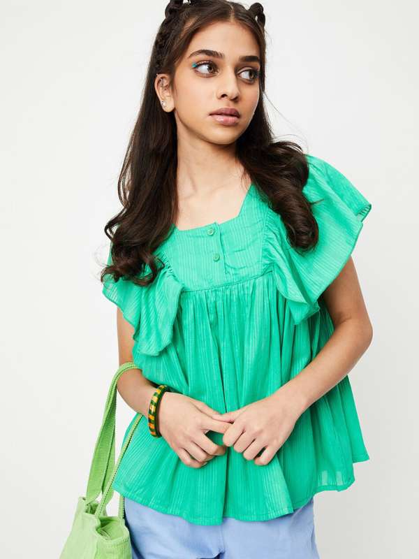 Green tops hot sale for girls