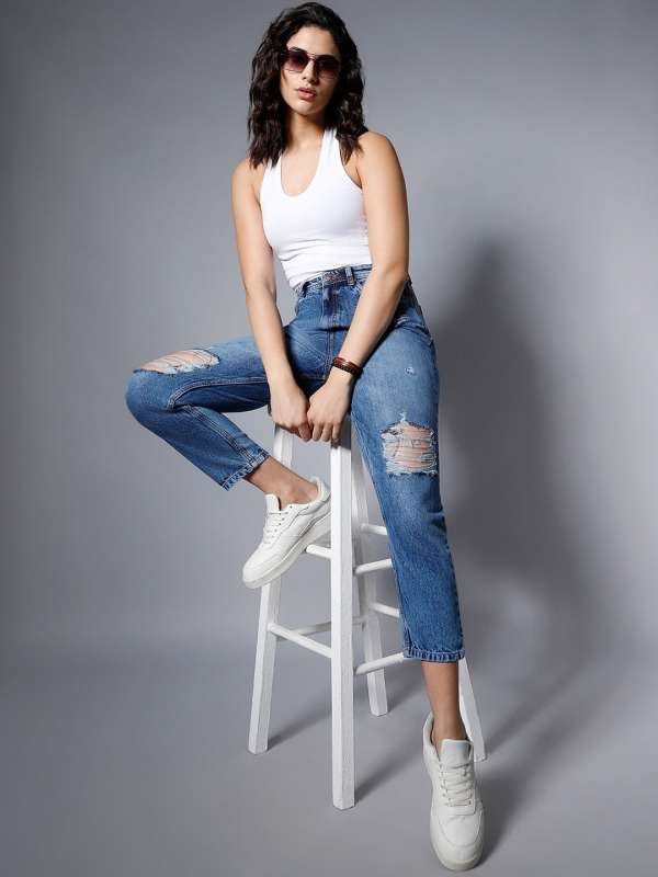 Mom fit ripped jeans shop