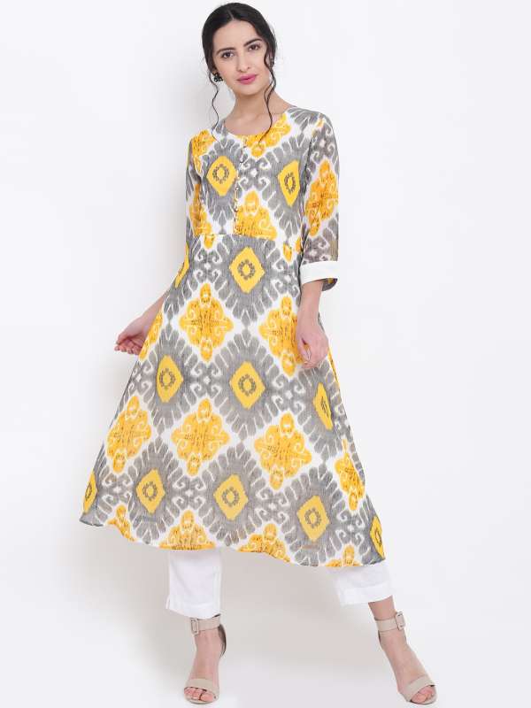 Shree Women White Printed Straight Kurtas Buy Shree Women White