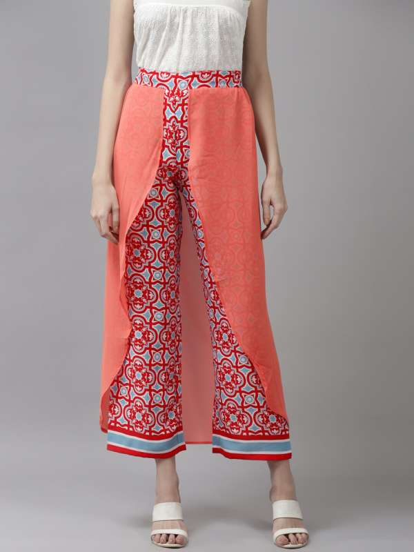 Printed palazzo pants myntra discount