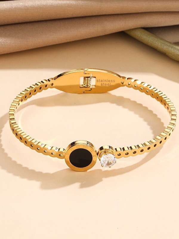 Buy BLINE Black and White Gold Plated Alloy Moti Black Bead Bracelet Gilrs  and Women  Free Size Online at Best Prices in India  JioMart
