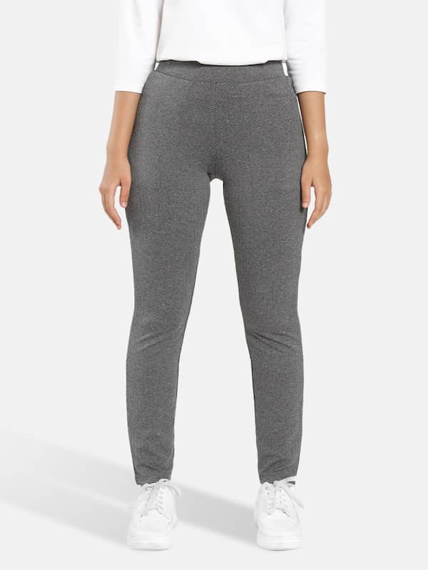 Buy Women Grey Slim Fit Solid Casual Trousers Online  272062  Allen Solly