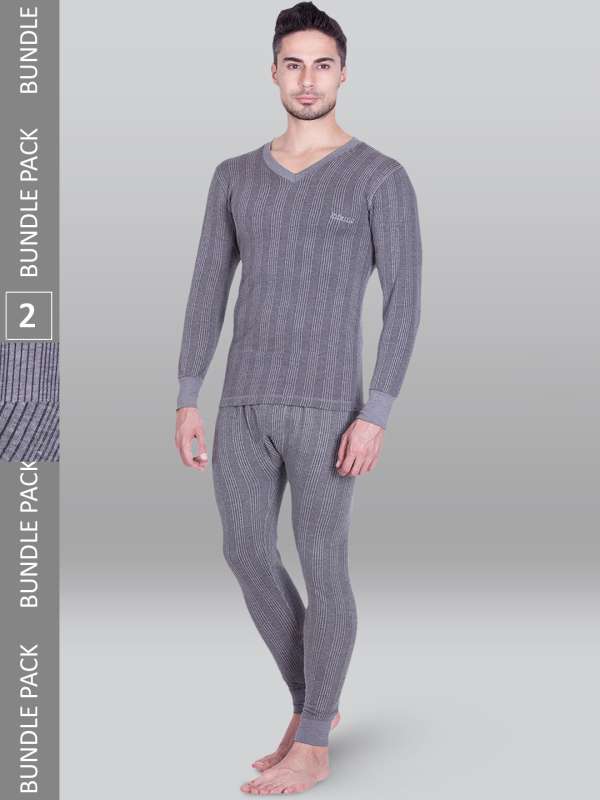Buy online Grey Cotton Sets Thermals & Inner Wear from winter wear