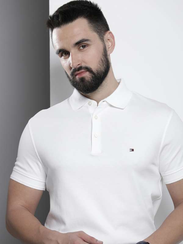 Tommy Hilfiger White Solid Slim Fit Polo T Shirt 7074713.htm Buy Tommy Hilfiger White Solid Slim Fit Polo T Shirt 7074713.htm online in India