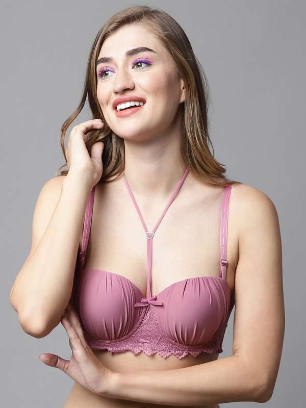 Buy Invisi Padded Underwired Full Cup Strapless Balconette Bra in Maroon  with Transparent Straps & Band - Women's Bra Online India - BR1925A09 