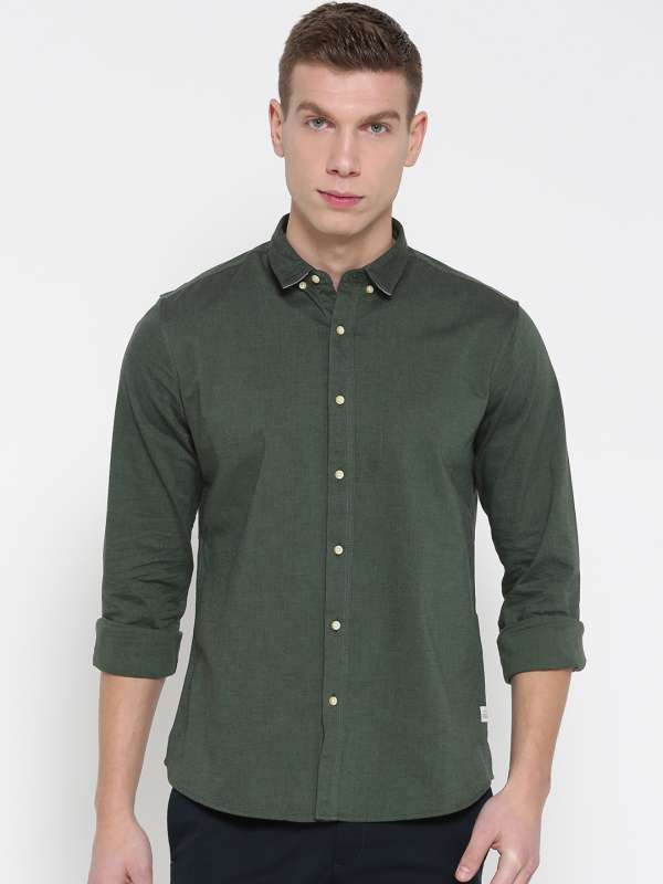 Men Dark Green Shirts Buy Men Dark Green Shirts Online In India
