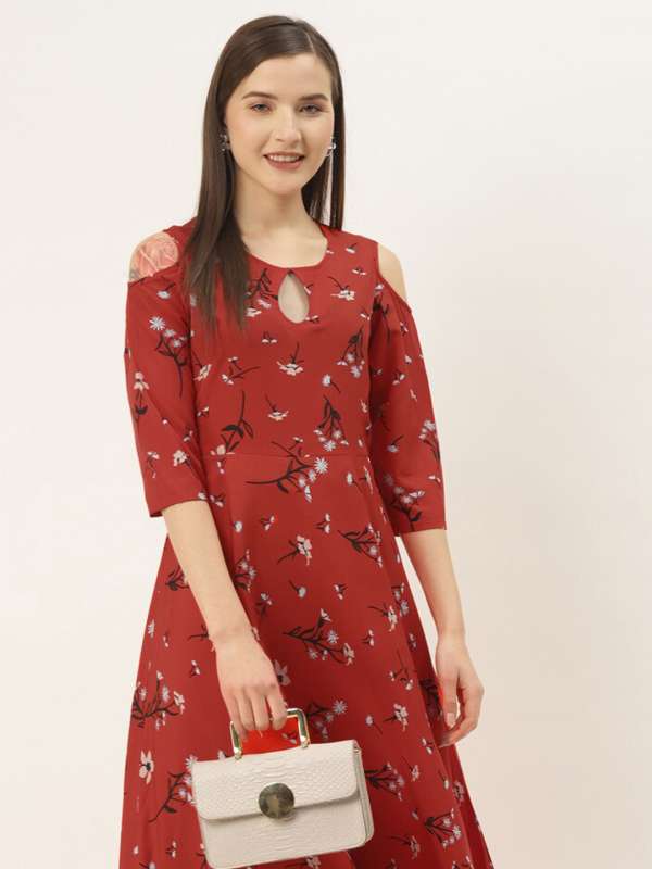 Cold shoulder dress myntra on sale